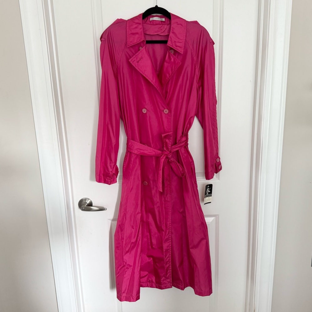 Vintage 80s-90s Bright Pink Trench Coat